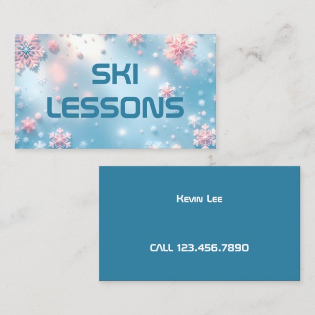 Ski Lessons Visitkort (Fram/baksida)