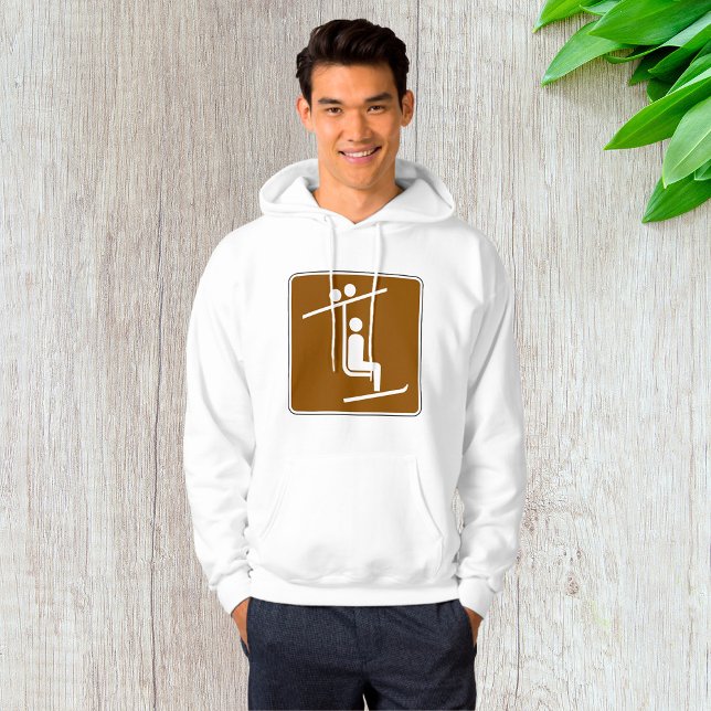 Ski Lift Symbol Rustic Winter Sports Icon Hoodie (Skapare uppladdad)