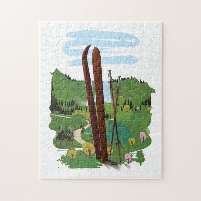 Ski liggande pussel (Vertikal)