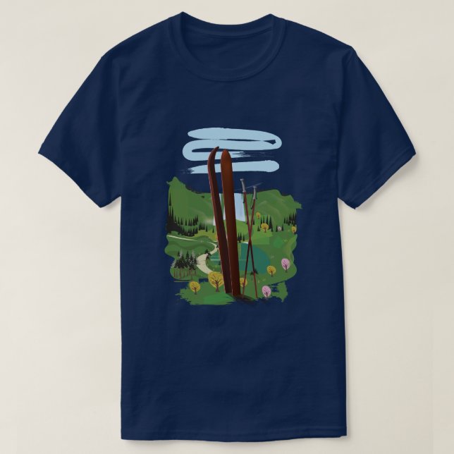 Ski liggande t shirt (Design framsida)
