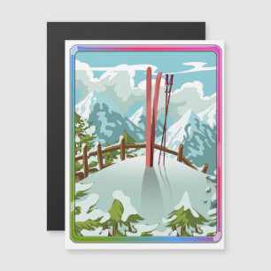 Ski liggande tecknad