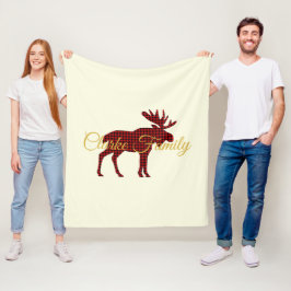 Ski Lodge Moose Plaid Land Helgdagar Party Fleecefilt