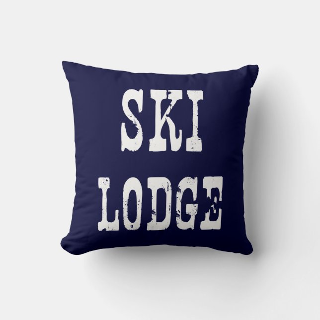 Ski Lodge Navy Kudde (Framsida)