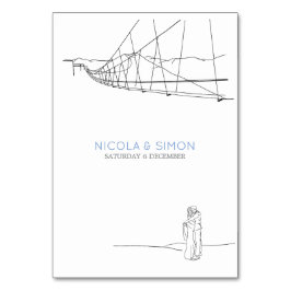 Ski Loving par i Kärlek Cable Cars Mountaintops Bordsnummer