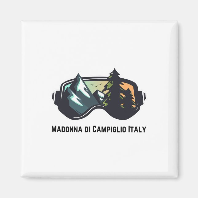 Ski Madonna Di Campiglio Italien Mountain Skiing T Magnet (Framsidan)
