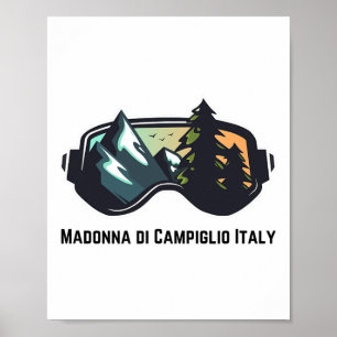 Ski Madonna Di Campiglio Italien Mountain Skiing T Poster