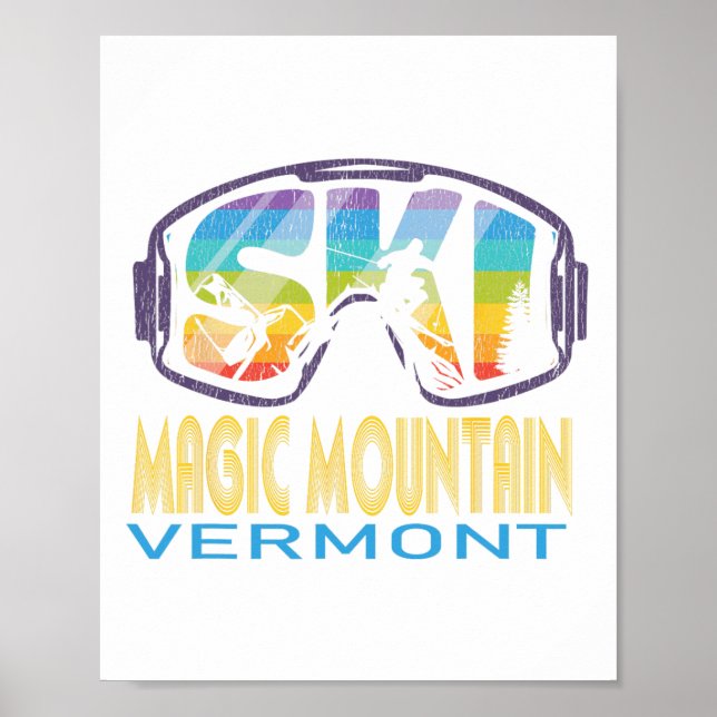 Ski Magic Mountain Vermont Skiing Vacation Poster (Framsidan)