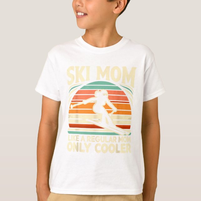 Ski Mamma som ett vanligt Mamma-schackande schackb T Shirt (Framsida)