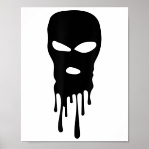 Ski Mask Balaclava Bandit Mask Robber Mask Hip hop Poster