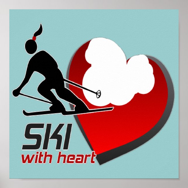 SKI MED HJÄRTA POSTER (Framsidan)