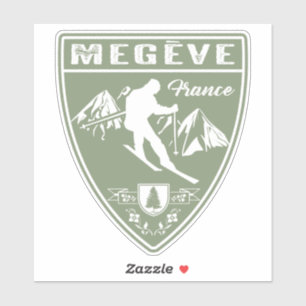 Ski Megeve Frankrike Klistermärken