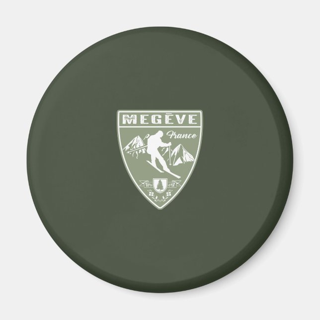 Ski Megeve Frankrike Magnet (Framsidan)