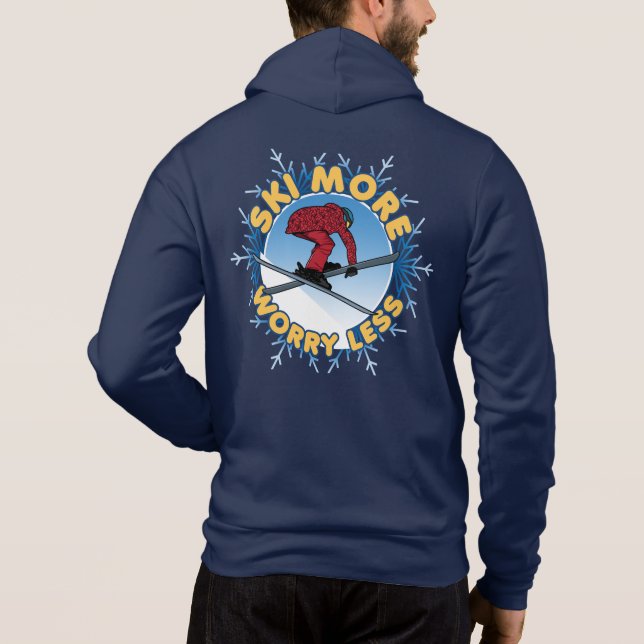 Ski mer oroande mindre | Hoppa över offert T Shirt (Baksida)