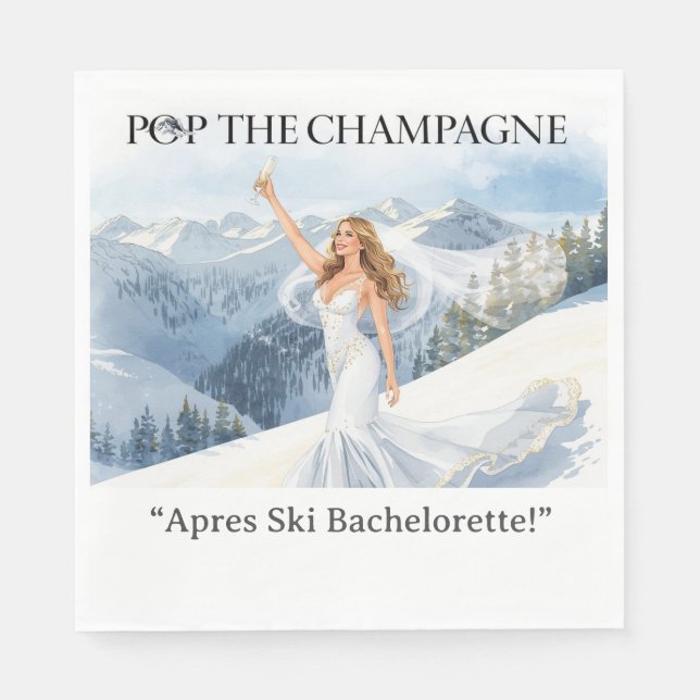 Ski möhippa Brud på backen Pappersservett (Framsidan)