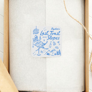 Ski Möhippa Sista skål på backen Fyrkantigt Klistermärke