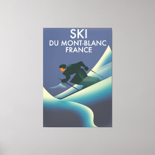 Ski Mont Blanc Frankrike Canvastryck