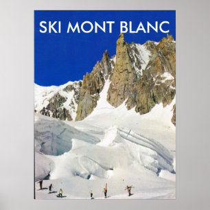 Ski Mont Blanc, Frankrike Poster