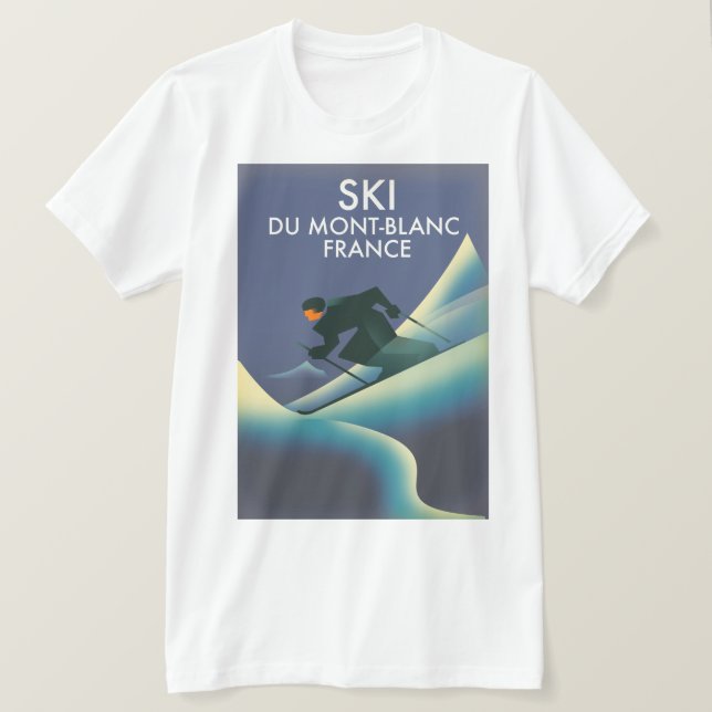 Ski Mont Blanc Frankrike T Shirt (Design framsida)