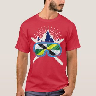 Ski Monterey California Flagga Skiing Skier Winter T Shirt
