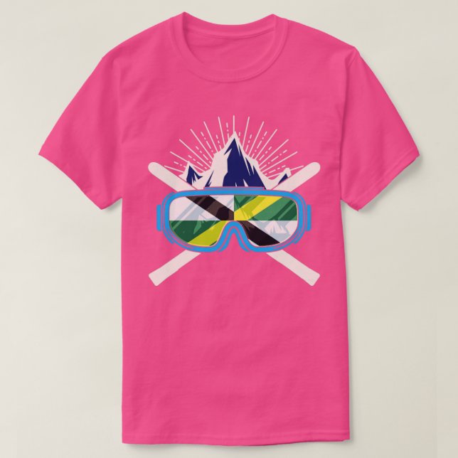 Ski Monterey California Flagga Skiing Skier Winter T Shirt (Design framsida)