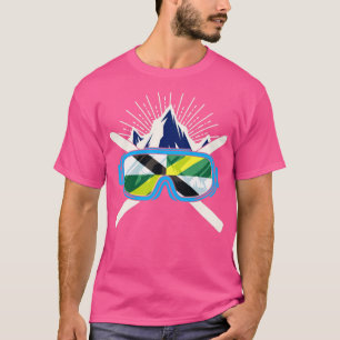 Ski Monterey California Flagga Skiing Skier Winter T Shirt