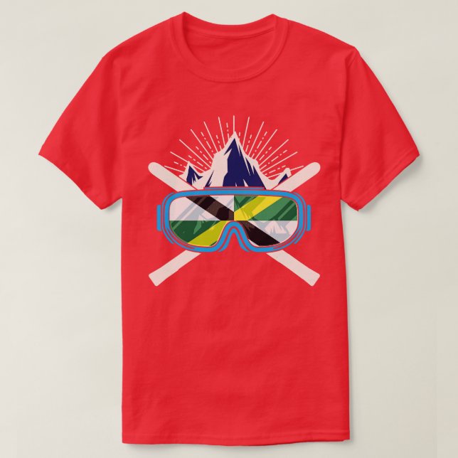 Ski Monterey California Flagga Skiing Skier Winter T Shirt (Design framsida)