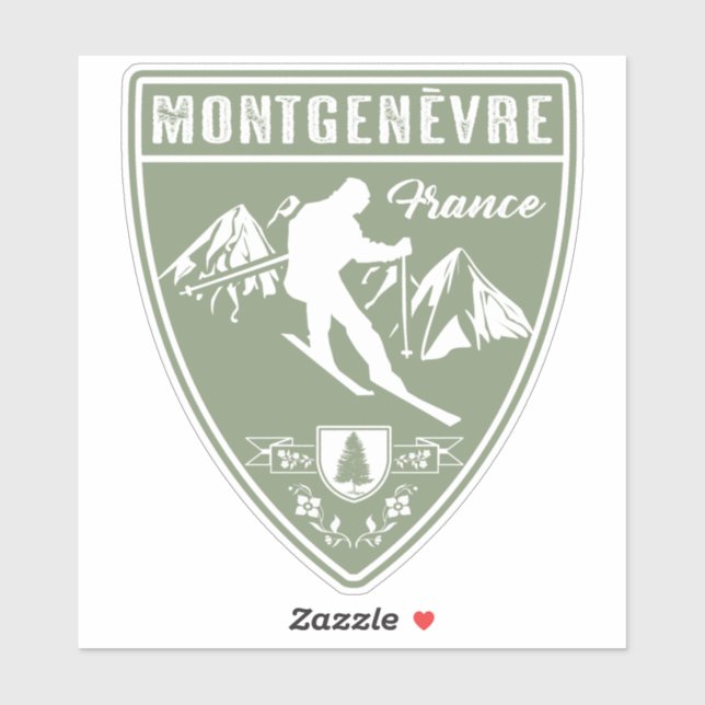 Ski Montgenevre Frankrike Klistermärken (Ark)