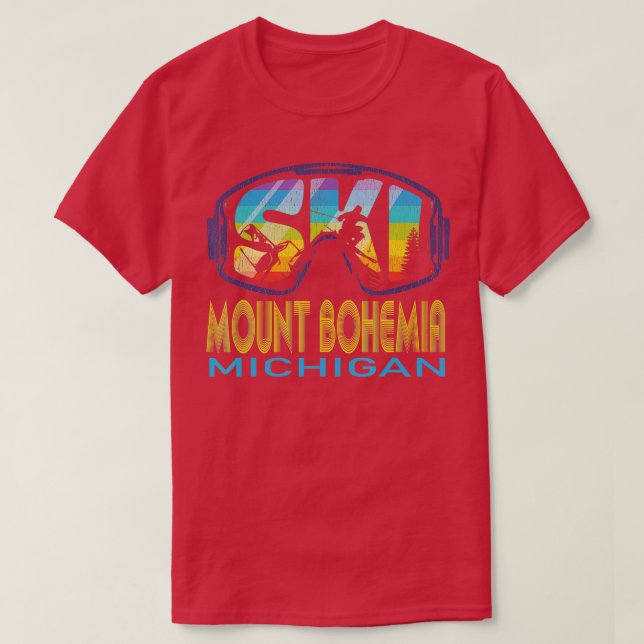 Ski Mount Bohemia Michigan Skiing Vacation T Shirt (Design framsida)