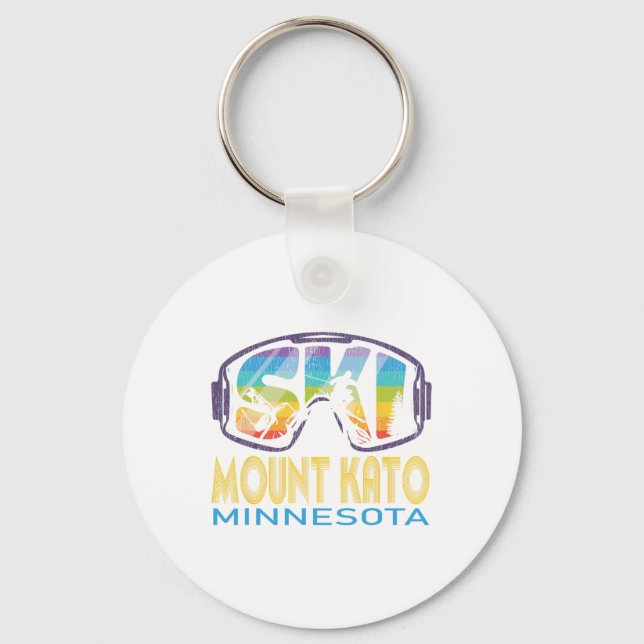 Ski Mount Kato Minnesota Skiing Vacation Nyckelring (Framsida)