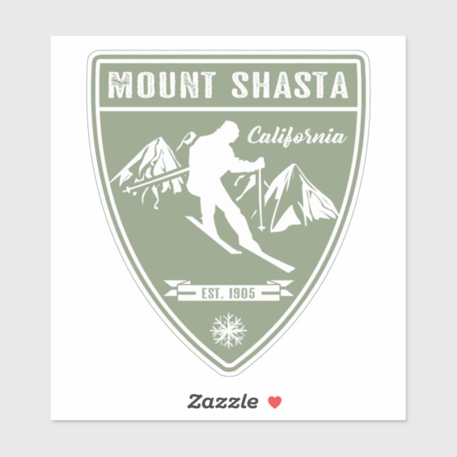 Ski Mount Shasta California Klistermärken (Ark)