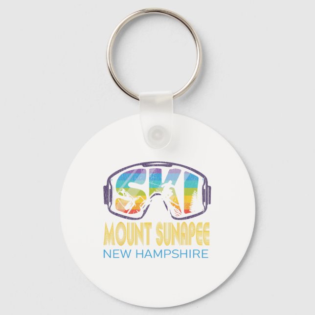 Ski Mount Sunapee New Hampshire Skiing Vacation Nyckelring (Framsida)