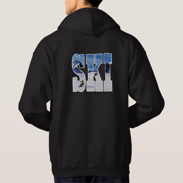 SKI Mountain Design Winter Sports Hoodie (Baksida)