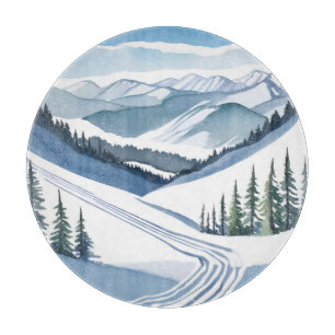 Ski Mountain Watercolor