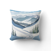 Ski Mountain Watercolor