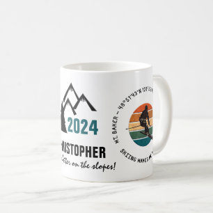 Ski Mt. Baker, Washington - Man Skier, Black Text Kaffemugg