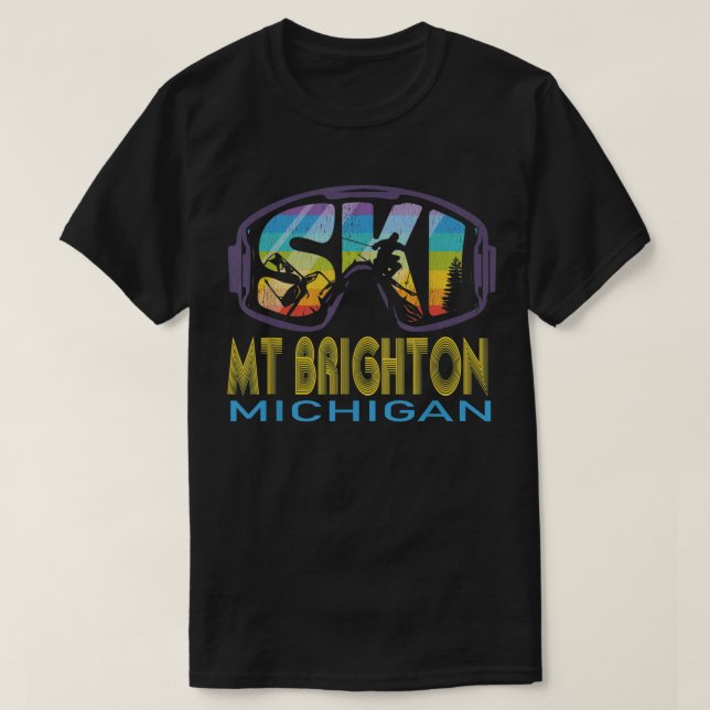 Ski Mt Brighton Michigan Skiing Vacation T Shirt (Design framsida)