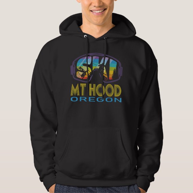 Ski Mt Huva Oregon Skiing Vacation Hoodie (Framsida)