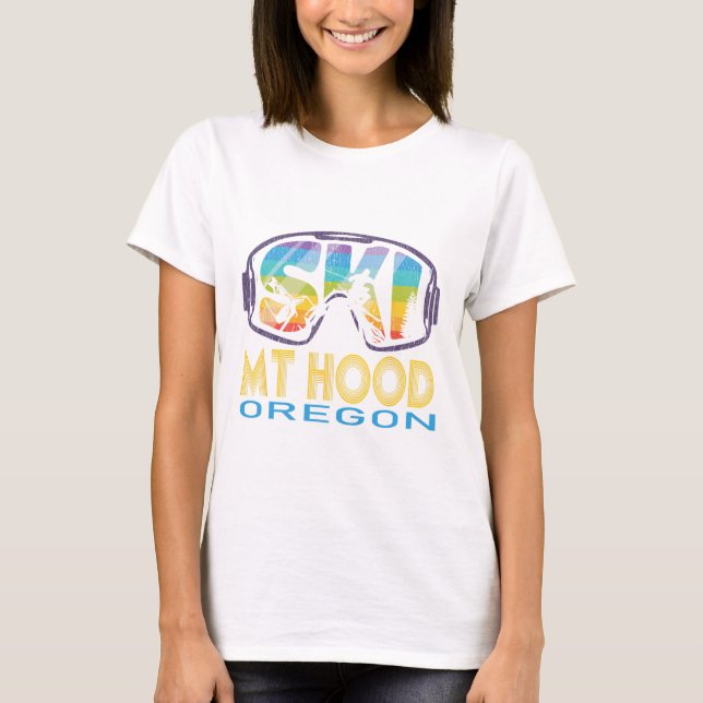 Ski Mt Huva Oregon Skiing Vacation T Shirt (Framsida)