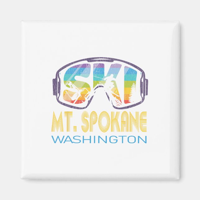 Ski Mt Spokane Washington Skiing Vacation Magnet (Framsidan)