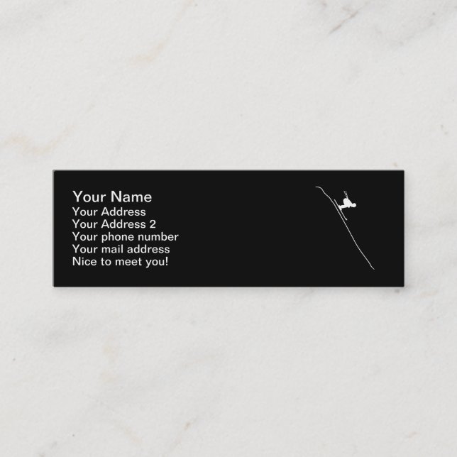 Ski nedhill mini visitkort (Framsida)