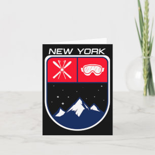 Ski New York Mountain Skiing Trail Skier Goggle Po Kort