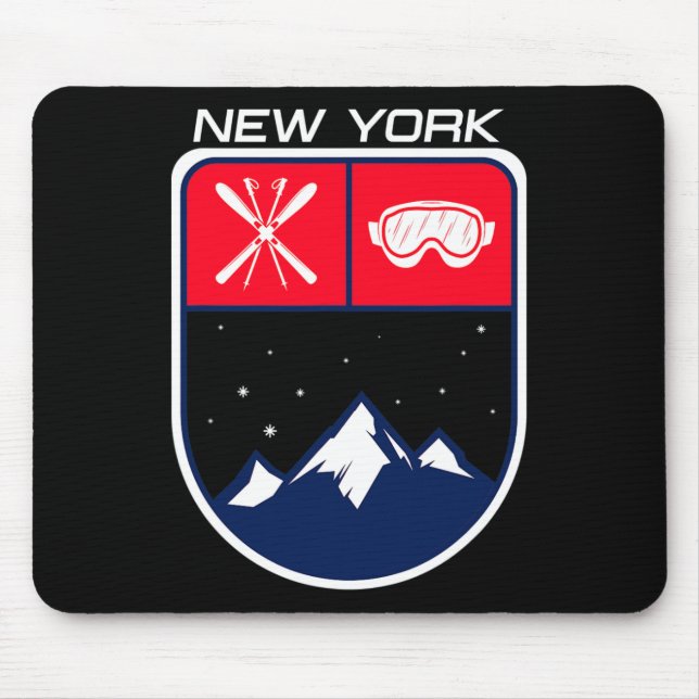 Ski New York Mountain Skiing Trail Skier Goggle Po Musmatta (Framsidan)