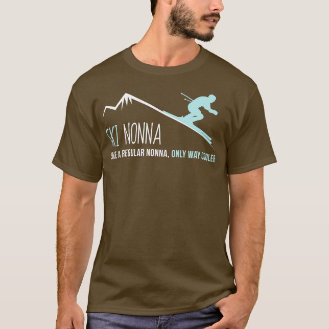 Ski Nonna Funny Cute Winter Skiing Gift T Shirt (Framsida)
