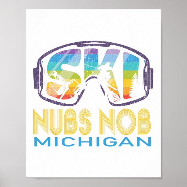 Ski Nubs Nob Michigan Skiing Vacation Poster (Framsidan)