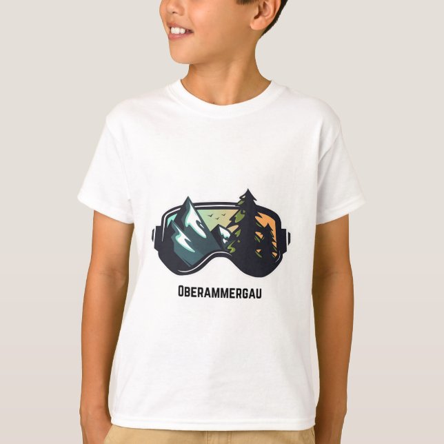 Ski Oberammergau Mountain Skiing till Manar och Wo T Shirt (Framsida)