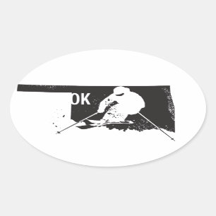 Ski Oklahoma Ovalt Klistermärke