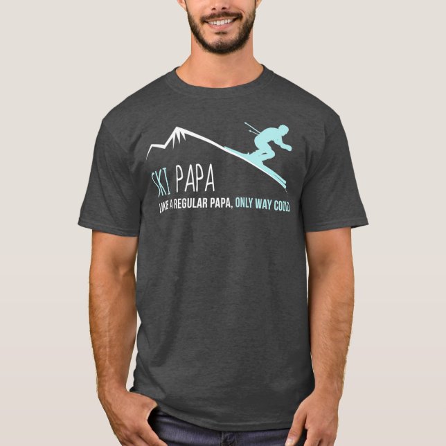 Ski Papa  Funny Cute Winter Skiing Gift T Shirt (Framsida)