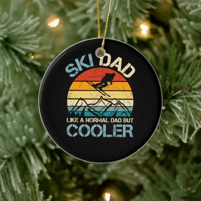 Ski Pappa | Fars dag Gift | HOBBIESER Julgransprydnad Keramik (Träd)