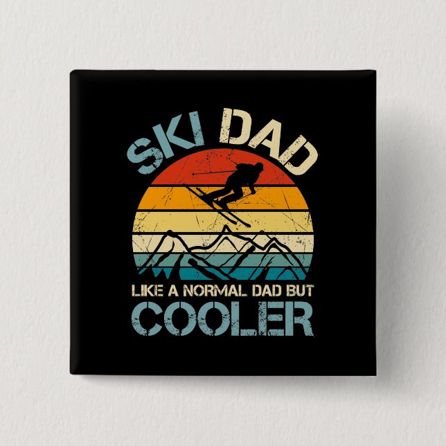Ski Pappa | Fars dag Gift | HOBBIESER Knapp (Framsida)