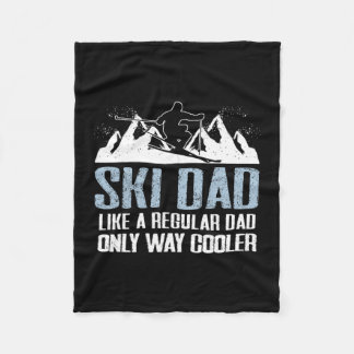 Ski Pappa Funny Skier Äventyr Skiing Älskare-citat Fleecefilt